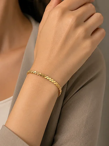 14 Ayar Altın Halka Model Kadın Bileklik KNY02839 - nasipkuyumcu