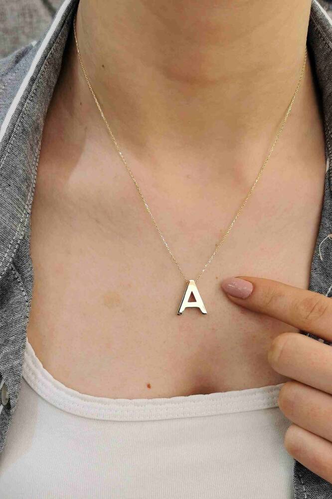 14 AYAR ALTIN HARF KOLYE KLY0004 - 1