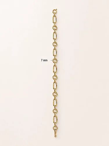 14 Ayar Altın Modern Oval Halka Kadın Bileklik KNY02764 - 2