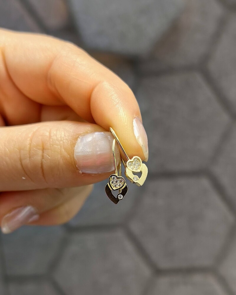 14 AYAR ANNE KALBİ MENGEÇLİ ALTIN KÜPE KUP02834 - 1