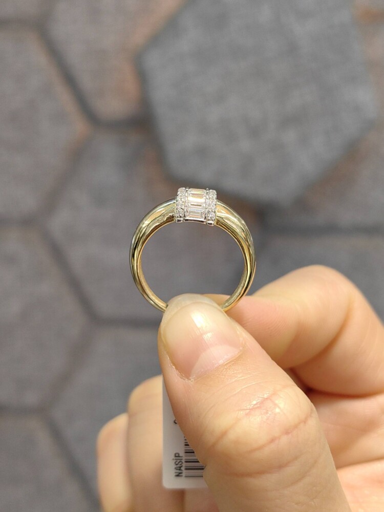 14 AYAR AYNALI BAGET MODEL FANTAZİ ALTIN YÜZÜK YZ002685 - 3