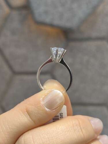 14 AYAR BEYAZ ALTIN TEKTAŞ ALTIN YÜZÜK YZ002327 - 4