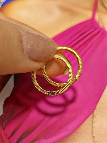 14 AYAR BOLD HARMONY HALKA ALTIN KÜPE KUP02872 - 3