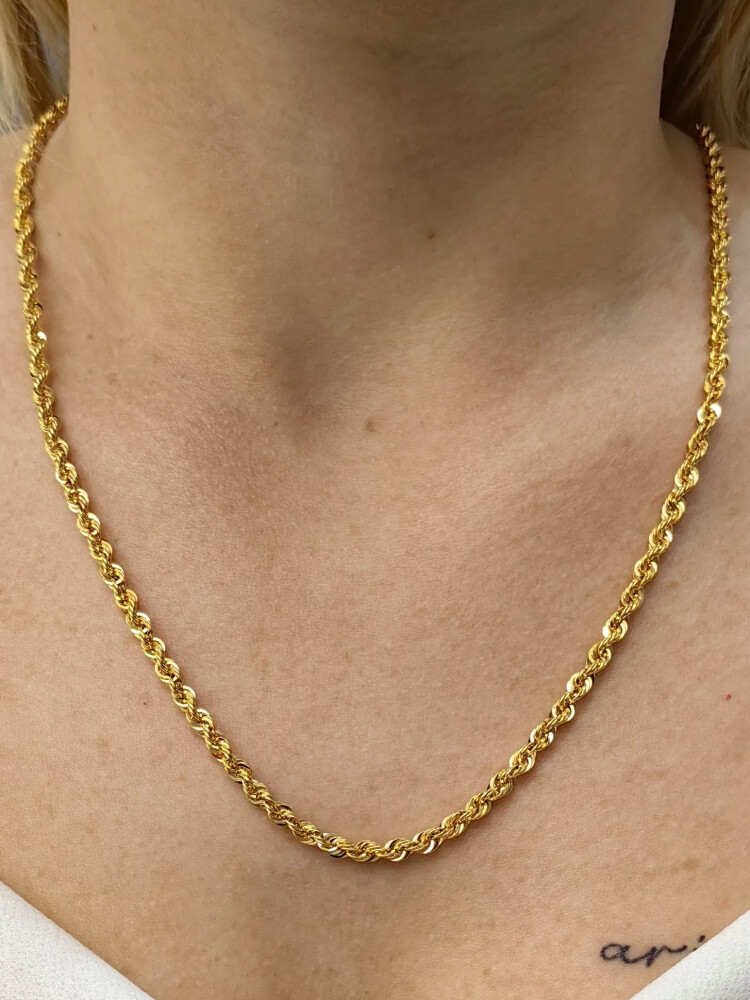 14 AYAR BURGU HALAT ZİNCİR NO:5 ZİNCİR ALTIN KOLYE XZNC00062 - Nasip Kuyumcu