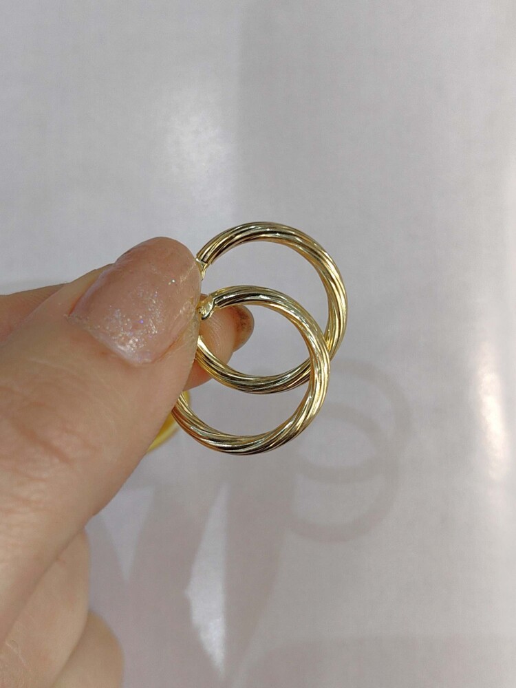 14 AYAR BURGU HALKA ALTIN KÜPE KUP02536 - 3