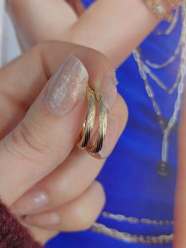 14 AYAR BURGU HALKA ALTIN KÜPE KUP02538 - 2