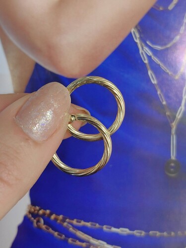 14 AYAR BURGU HALKA ALTIN KÜPE KUP02538 - 3