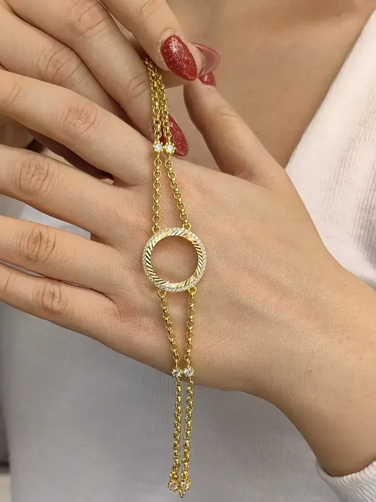 14 AYAR ÇEYREK İÇİN TARZ ÇERÇEVE ALTIN BİLEKLİK KNY00114 - Nasip Kuyumcu