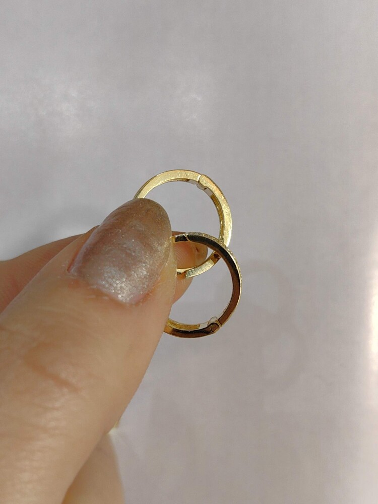 14 AYAR ÇİFT SIRA HALKA ALTIN KÜPE KUP02226 - 3