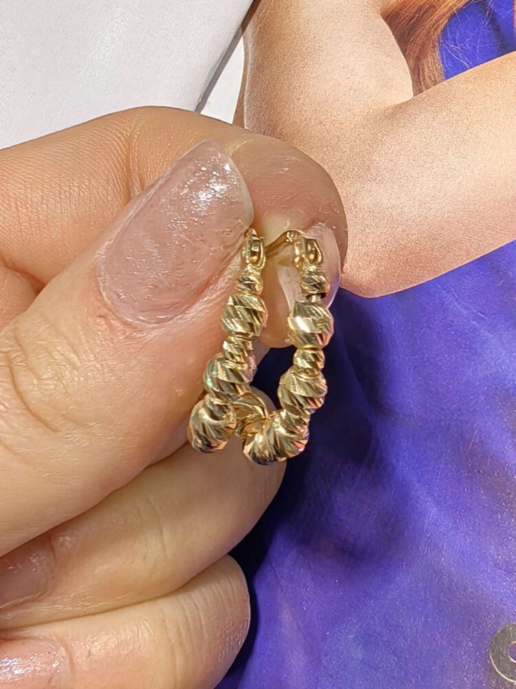 14 AYAR DORİKA HALKA ALTIN KÜPE KUP02797 - 2