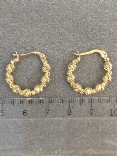 14 AYAR DORİKA HALKA ALTIN KÜPE KUP02797 - 4