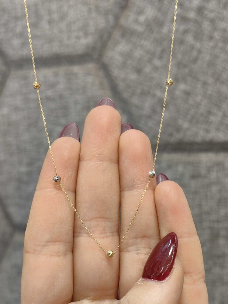 14 AYAR DORİKA MODEL ZARİF ALTIN KOLYE KLY00353 - 1