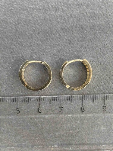 14 AYAR GREEK MODEL HALKA ALTIN KÜPE KUP02160 - 4
