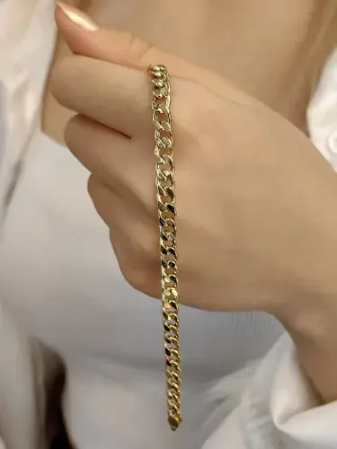 14 AYAR GURMET MODEL ZİNCİR ALTIN BİLEKLİK KNY02362 - 2