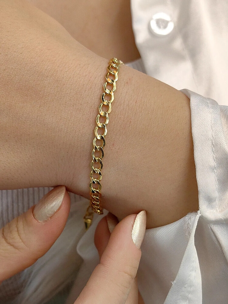 14 AYAR GURMET ZİNCİR ALTIN BİLEKLİK KNY00598 - Nasip Kuyumcu