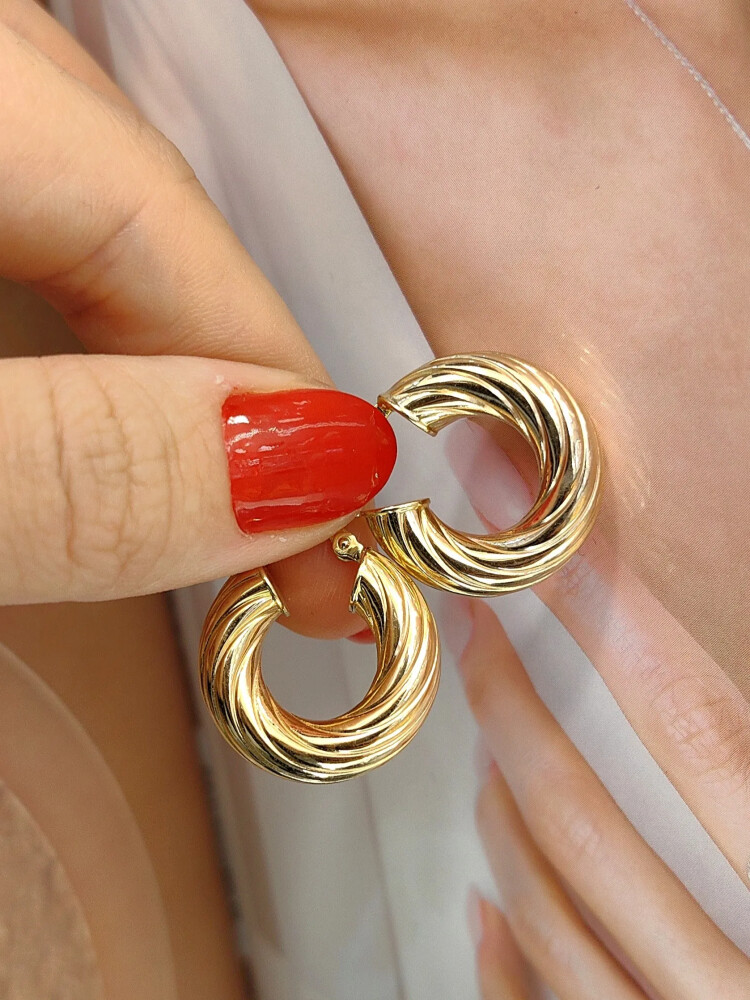 14 AYAR HALKA ALTIN KÜPE KUP03043 - Nasip Kuyumcu