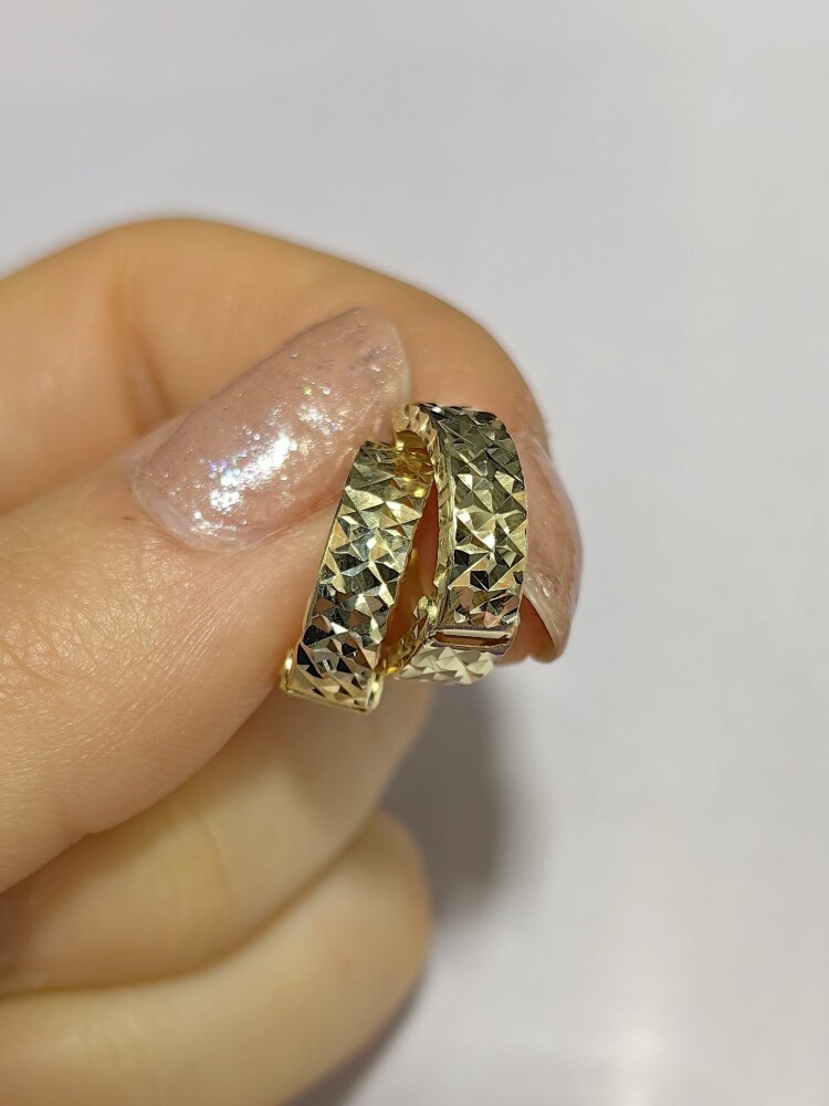 14 AYAR KALEMLİ HALKA ALTIN KÜPE KUP02761 - 1