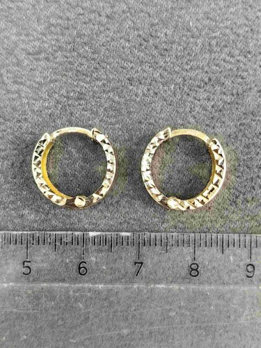 14 AYAR KALEMLİ HALKA ALTIN KÜPE KUP02761 - 4