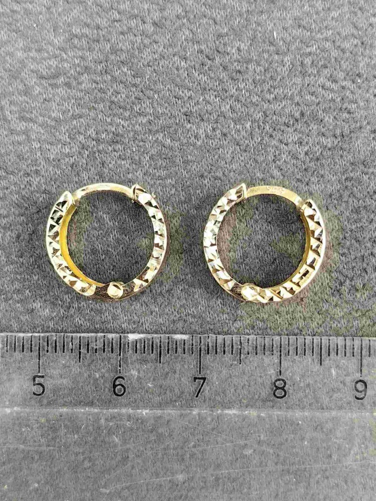 14 AYAR KALEMLİ HALKA ALTIN KÜPE KUP02761 - 4