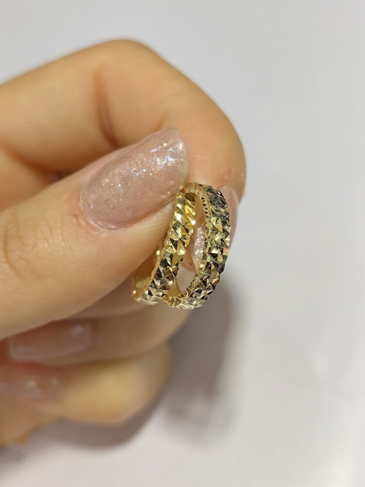 14 AYAR KALEMLİ HALKA ALTIN KÜPE KUP02953 - 1