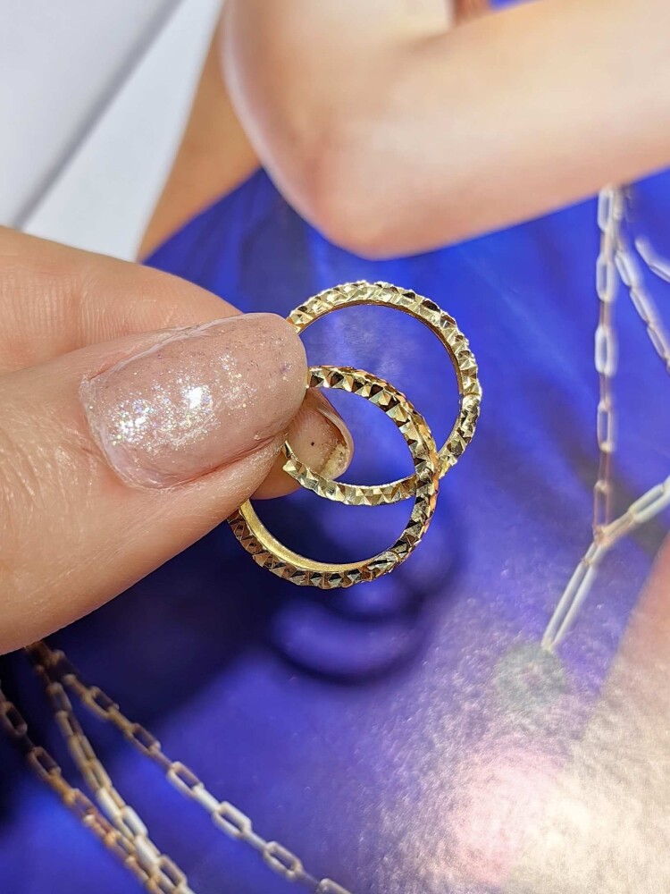 14 AYAR KALEMLİ HALKA ALTIN KÜPE KUP02953 - 3