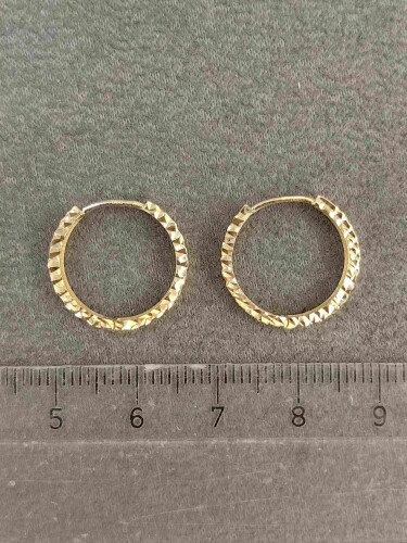 14 AYAR KALEMLİ HALKA ALTIN KÜPE KUP02953 - 4