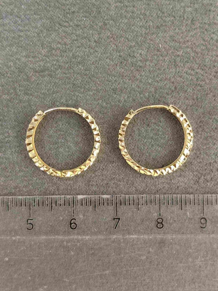 14 AYAR KALEMLİ HALKA ALTIN KÜPE KUP02953 - 4