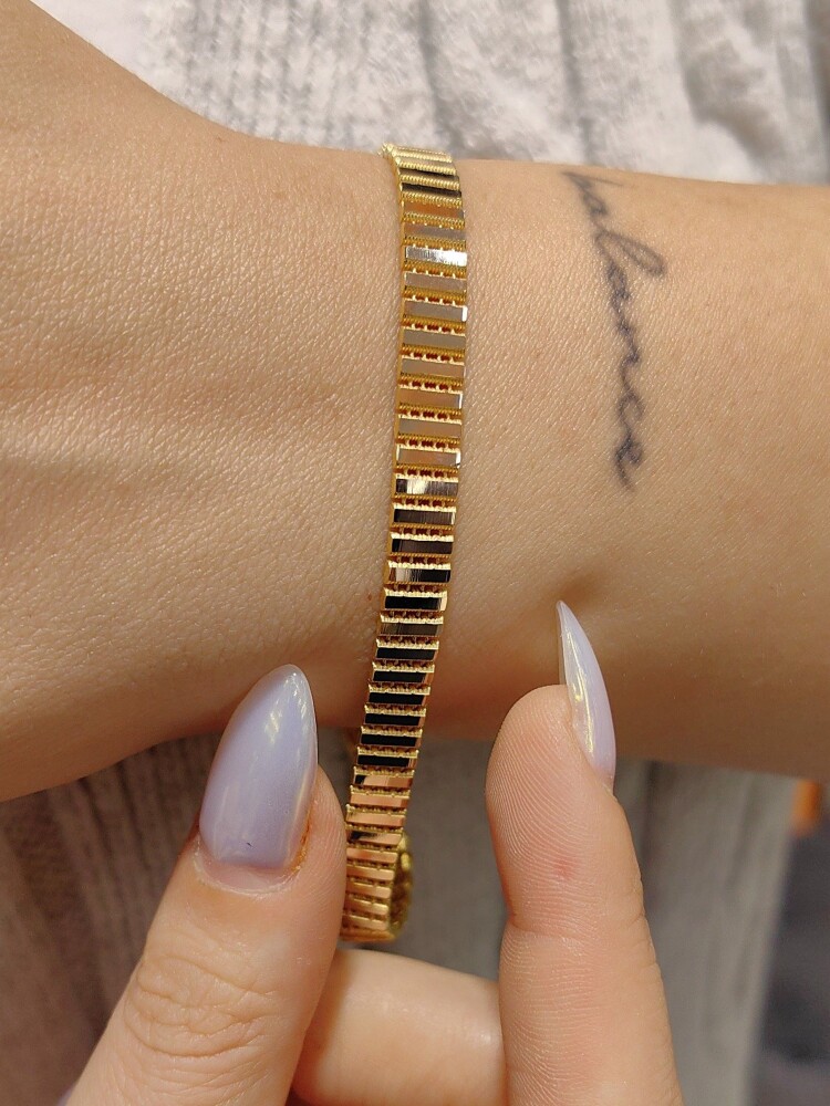 14 AYAR KALEMLİ SÜZME ALTIN TARZ BİLEKLİK KNY02643 - 2