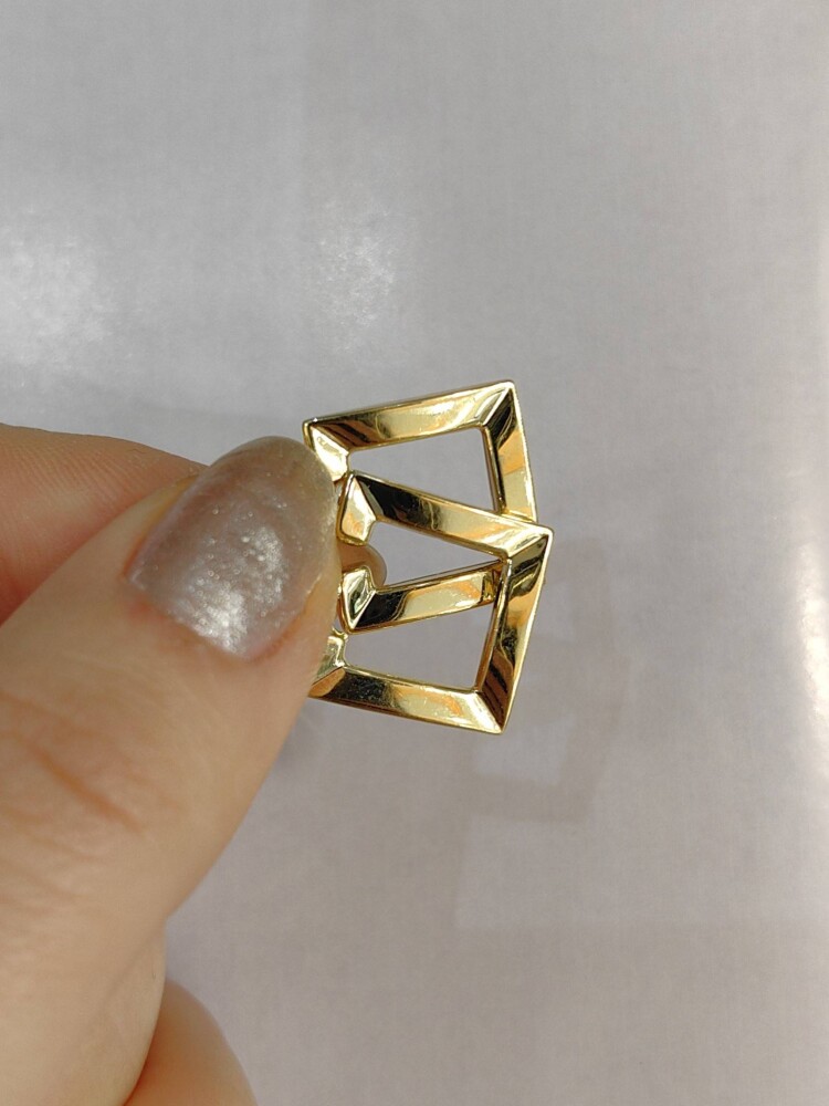 14 AYAR KARE MODEL FANTAZİ ALTIN KÜPE KUP01976 - 1
