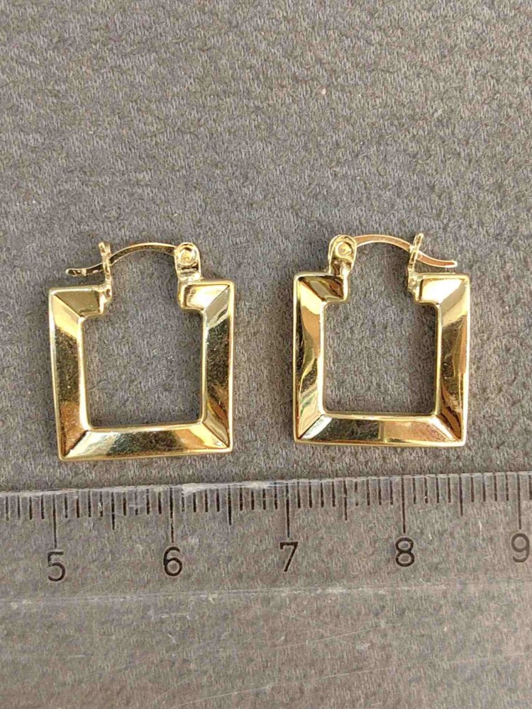 14 AYAR KARE MODEL FANTAZİ ALTIN KÜPE KUP01976 - 4