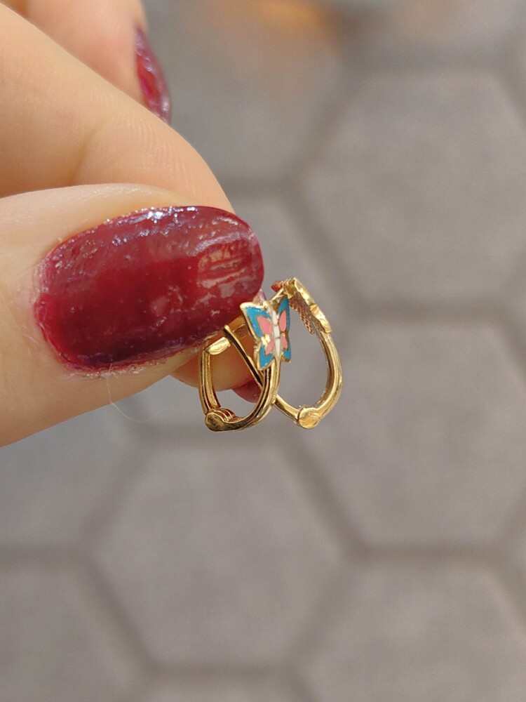 14 AYAR KELEBEK MODEL TARZ J ALTIN BEBEK KÜPE KÜP00117 - 3