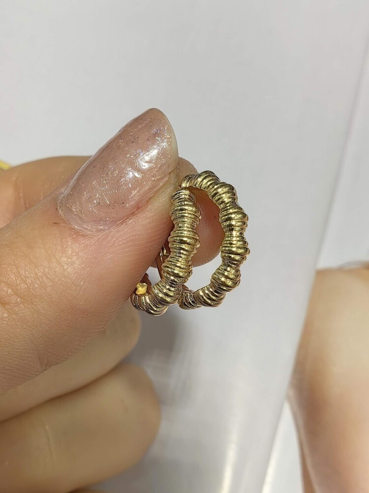14 AYAR KEMİK MODEL HALKA ALTIN KÜPE KUP00802 - 1