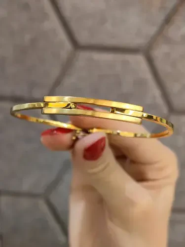 14 Ayar Minimal Altın Kaburga Kelepçe Bilezik XKLP00450