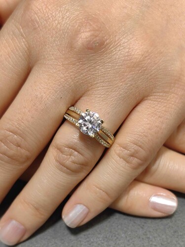 14 AYAR NADİDE TASARIM TEKTAŞ ALTIN YÜZÜK YZ002335 - Nasip Kuyumcu