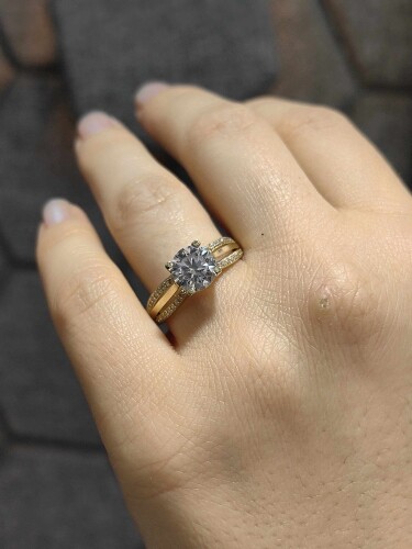 14 AYAR NADİDE TASARIM TEKTAŞ ALTIN YÜZÜK YZ002335 - 2