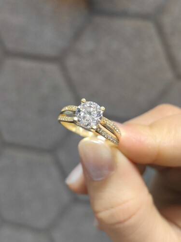 14 AYAR NADİDE TASARIM TEKTAŞ ALTIN YÜZÜK YZ002335 - 3