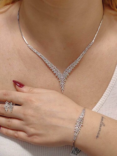 14 AYAR NİŞAN DÜĞÜN SET TAKIMI BEYAZ SET00343-344-345 - 1