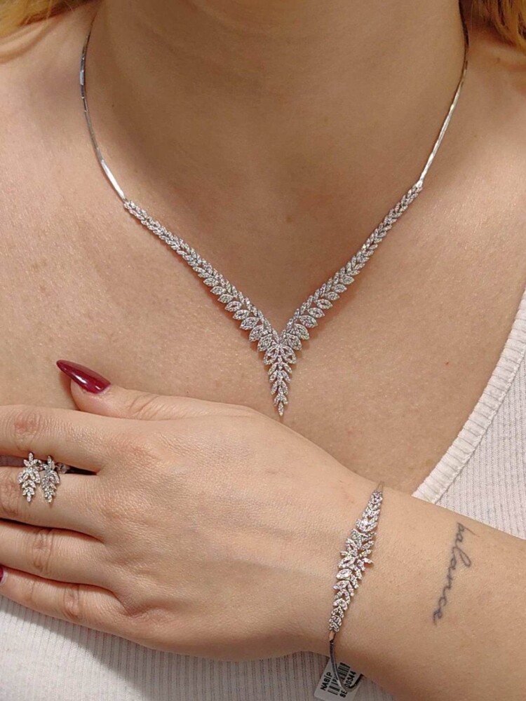 14 AYAR NİŞAN DÜĞÜN SET TAKIMI BEYAZ SET00343-344-345 - 1