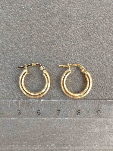 14 AYAR OVAL BOMBE HALKA ALTIN KÜPE KUP02231 - 4