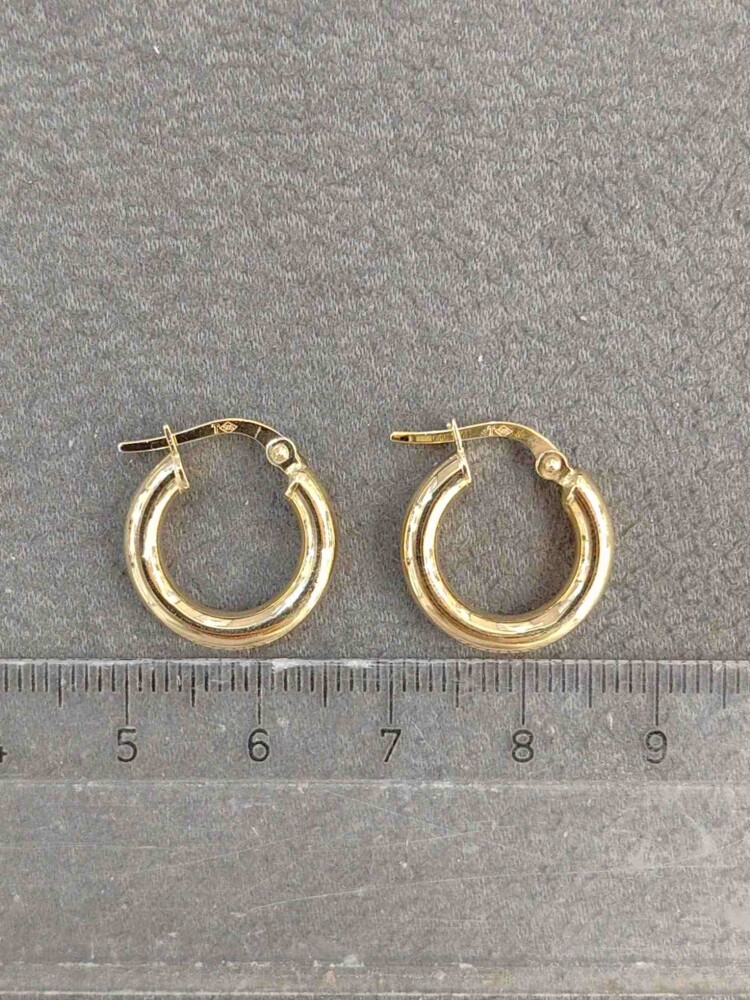 14 AYAR OVAL BOMBE HALKA ALTIN KÜPE KUP02231 - 4