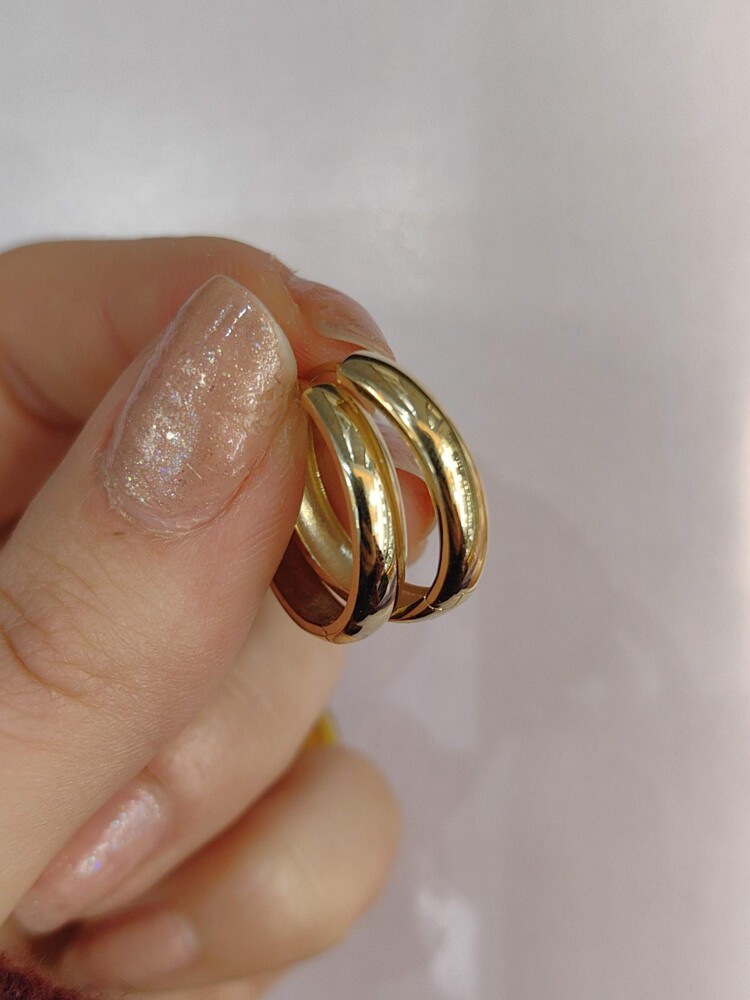 14 AYAR OVAL HACİMLİ HALKA ALTIN KÜPE KUP02232 - 2
