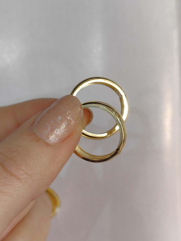 14 AYAR OVAL HACİMLİ HALKA ALTIN KÜPE KUP02232 - 3