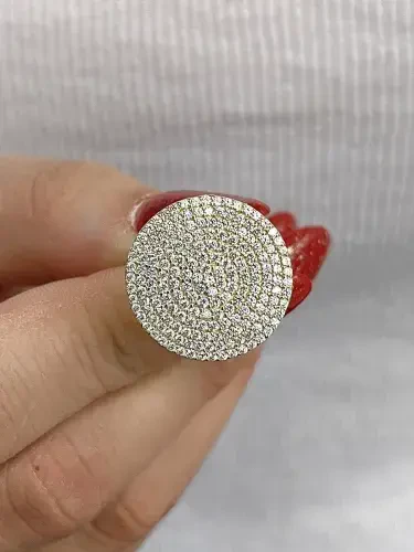 14 AYAR OVAL TAŞ SIVAMA FANTAZİ ALTIN YÜZÜK YZ000022 - 4