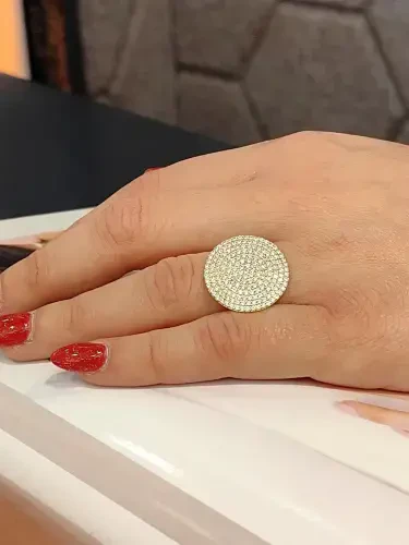 14 AYAR OVAL TAŞ SIVAMA FANTAZİ ALTIN YÜZÜK YZ000022 - 3