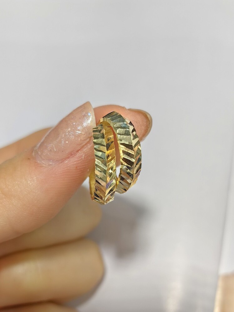 14 AYAR ÖZEL TASARIM HALKA ALTIN KÜPE KUP01280 - 1