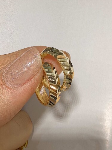 14 AYAR ÖZEL TASARIM HALKA ALTIN KÜPE KUP01280 - 2