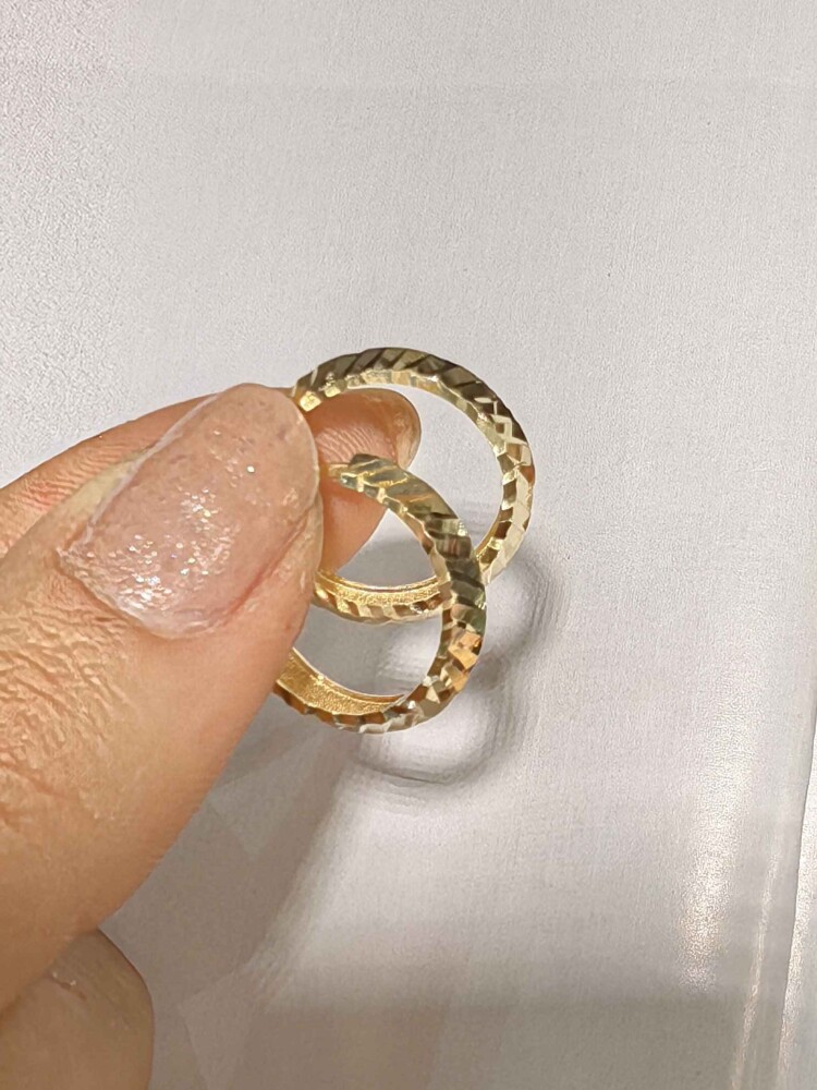 14 AYAR ÖZEL TASARIM HALKA ALTIN KÜPE KUP01280 - 3