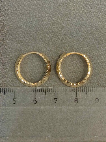 14 AYAR ÖZEL TASARIM HALKA ALTIN KÜPE KUP01280 - 4