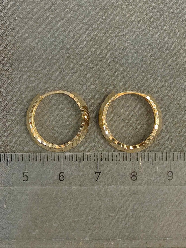 14 AYAR ÖZEL TASARIM HALKA ALTIN KÜPE KUP01280 - 4