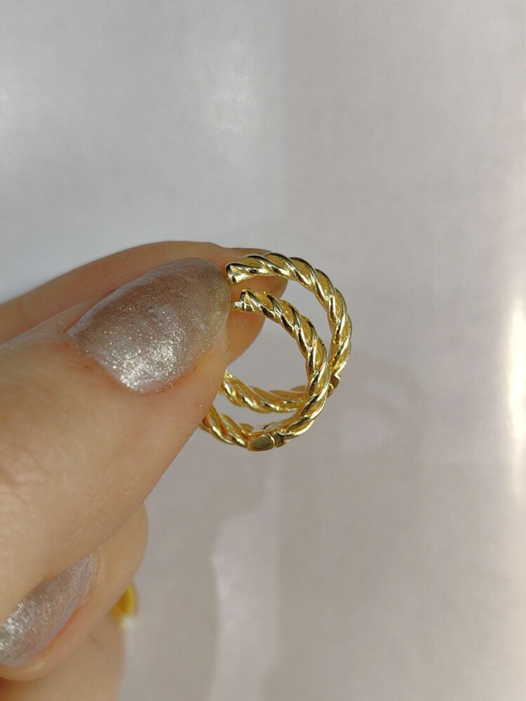 14 AYAR ÖZEL TASARIM HALKA ALTIN KÜPE KUP02005 - 3